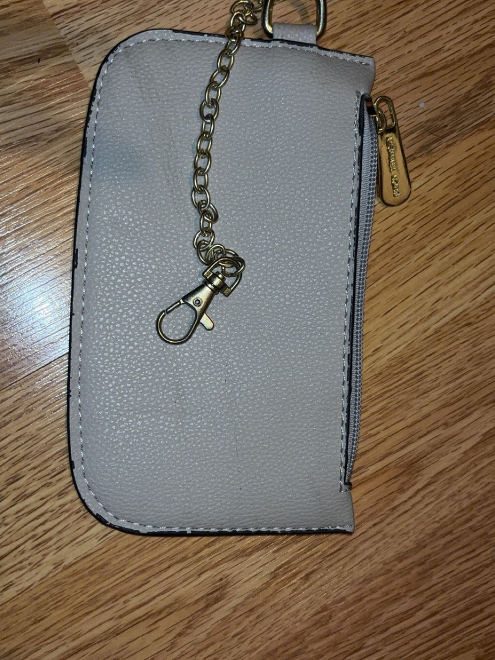 Michael Kors Beige Key & Card Holder with Gold Chain